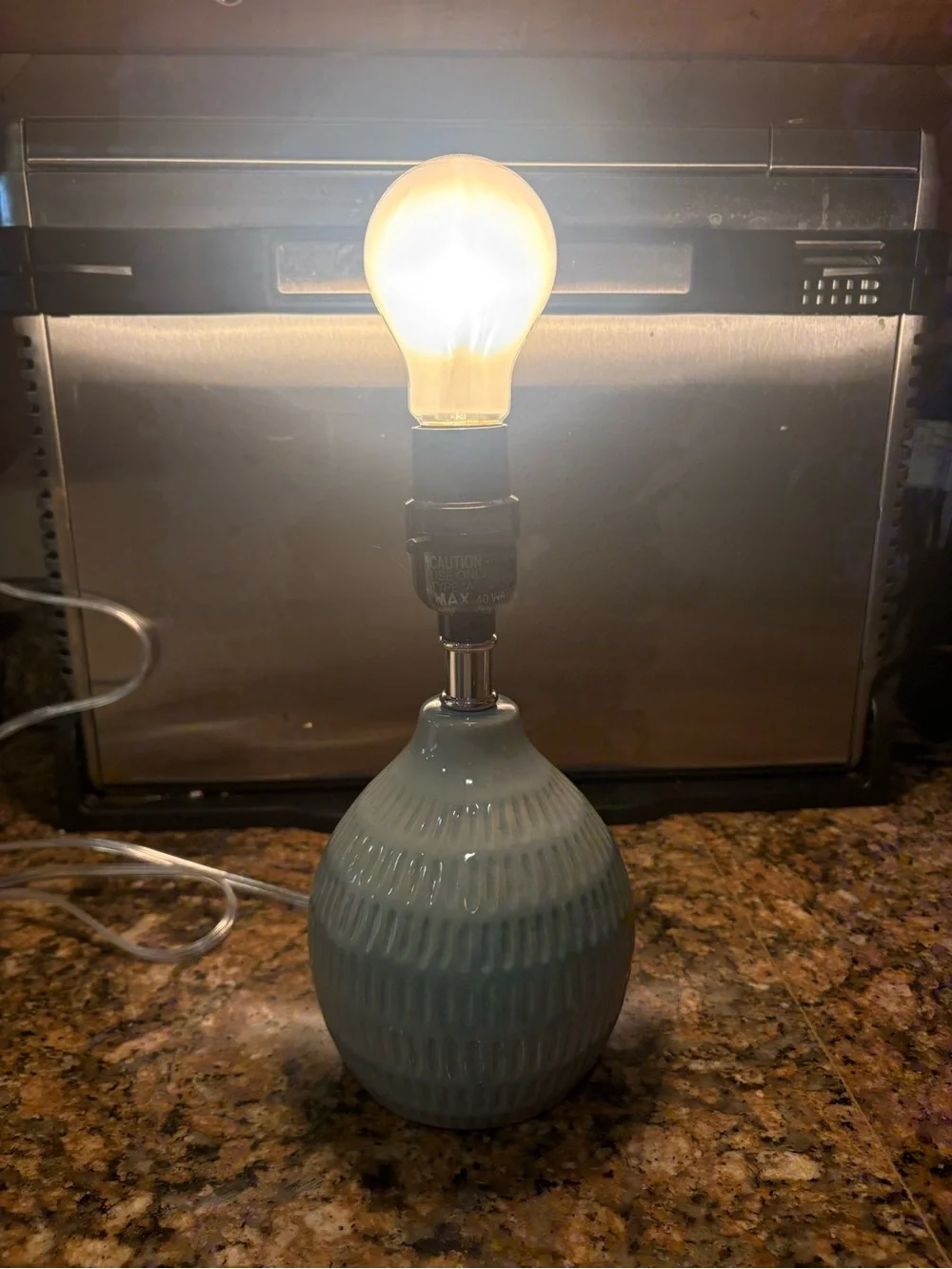 Textured Ceramic Table Lamp - Light Blue